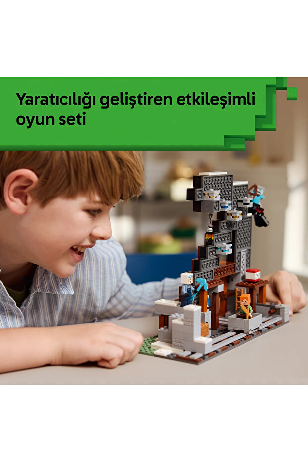 ® Minecraft® Kazma Madeni 21277 - 8+ Çocuklar için Dekoratif Yaratıcı Oyuncak Yapım Seti (530P) - 8