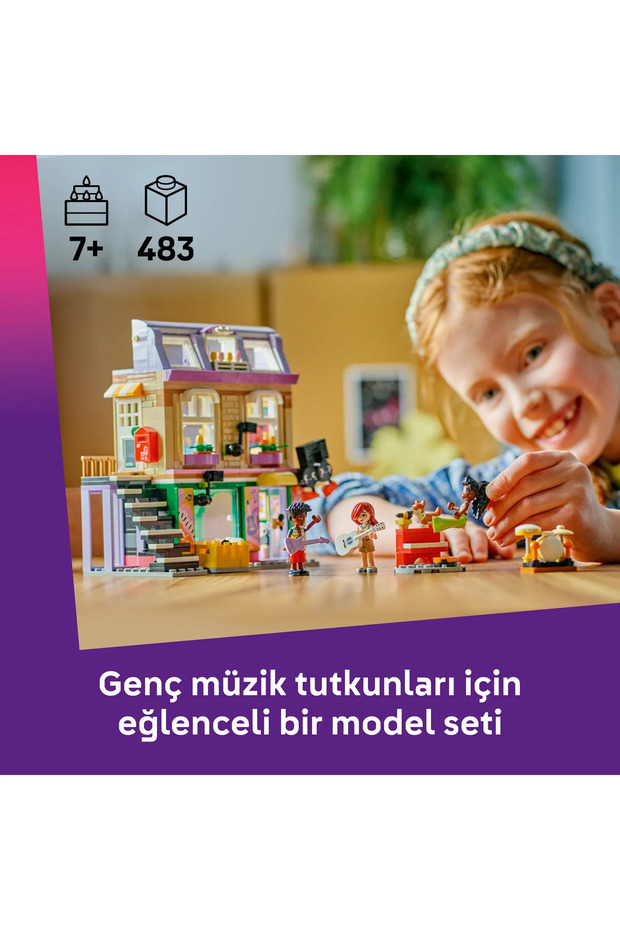 ® Friends Müzik Mağazası ve Daire 42653 - 7+ Çocuklar için Yaratıcı Oyuncak Yapım Seti (483P) - 5
