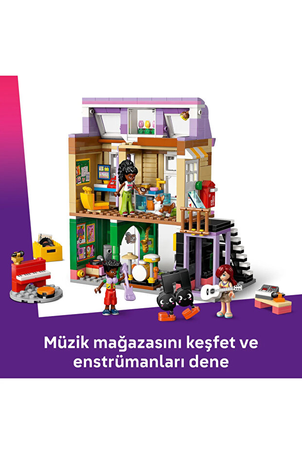 ® Friends Müzik Mağazası ve Daire 42653 - 7+ Çocuklar için Yaratıcı Oyuncak Yapım Seti (483P) - 7