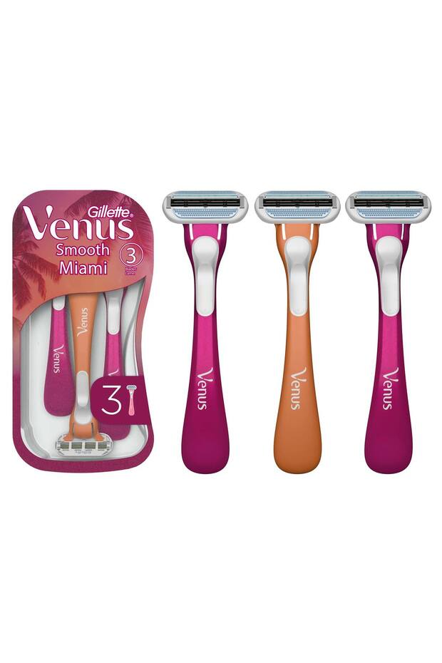 Venus smooth miami women's shaving blades, 3 women's disposable shaving blades
