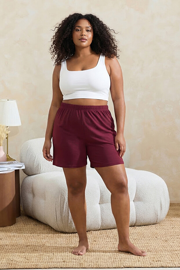 Bordo 3'lü 100% Pamuk Süprem Örme Pijama Altı TBBSS25IA00006 - 6