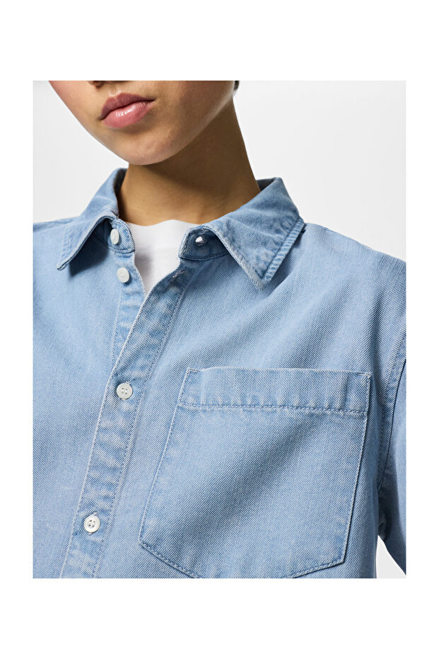 PCSMIDI SS DENIM-HEMD - 7