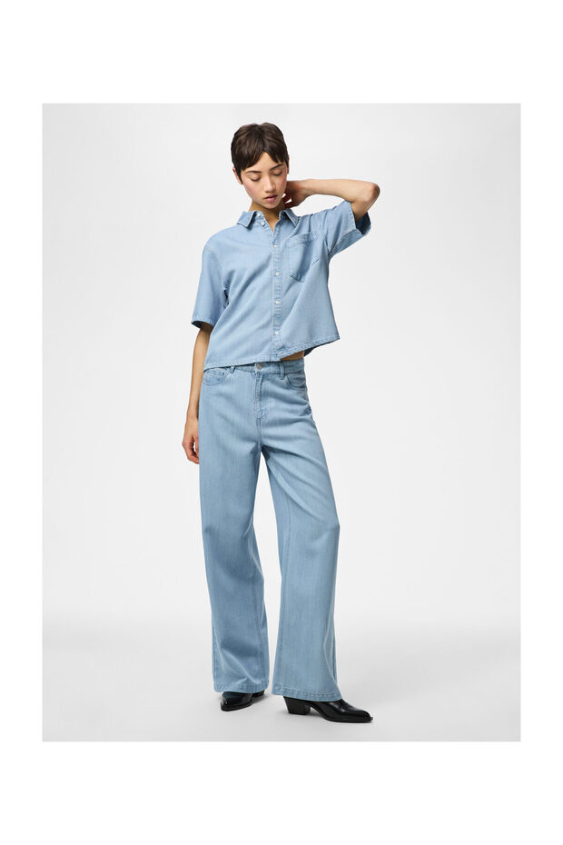 PCSMIDI SS DENIM-HEMD - 4