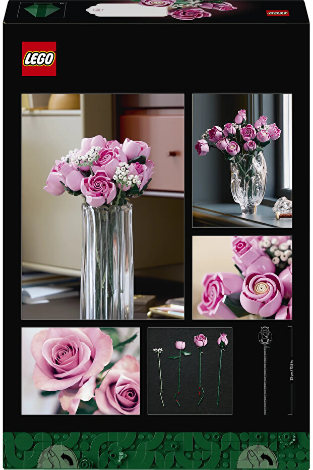 ® Botanicals Pembe Gül Buketi 10374 - Yetişkinler için Dekoratif Çiçek Yapım Seti (789 Parça) - 5