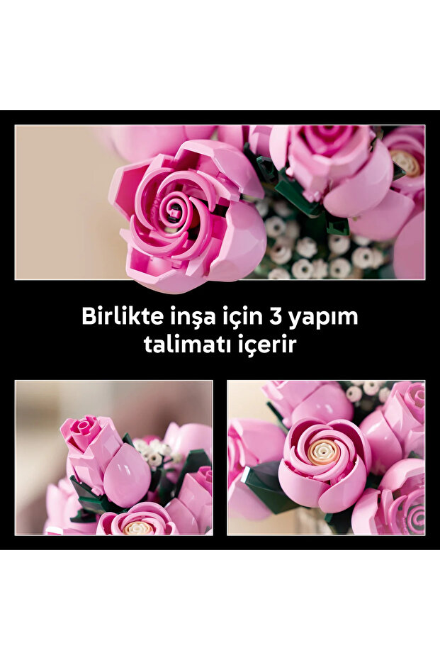 ® Botanicals Pembe Gül Buketi 10374 - Yetişkinler için Dekoratif Çiçek Yapım Seti (789 Parça) - 9