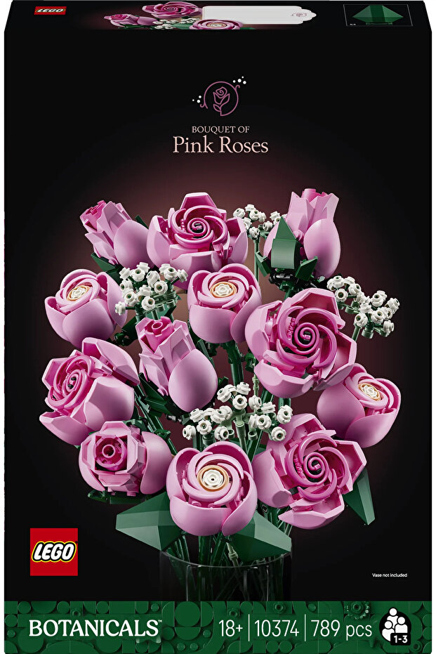 ® Botanicals Pembe Gül Buketi 10374 - Yetişkinler için Dekoratif Çiçek Yapım Seti (789 Parça) - 4