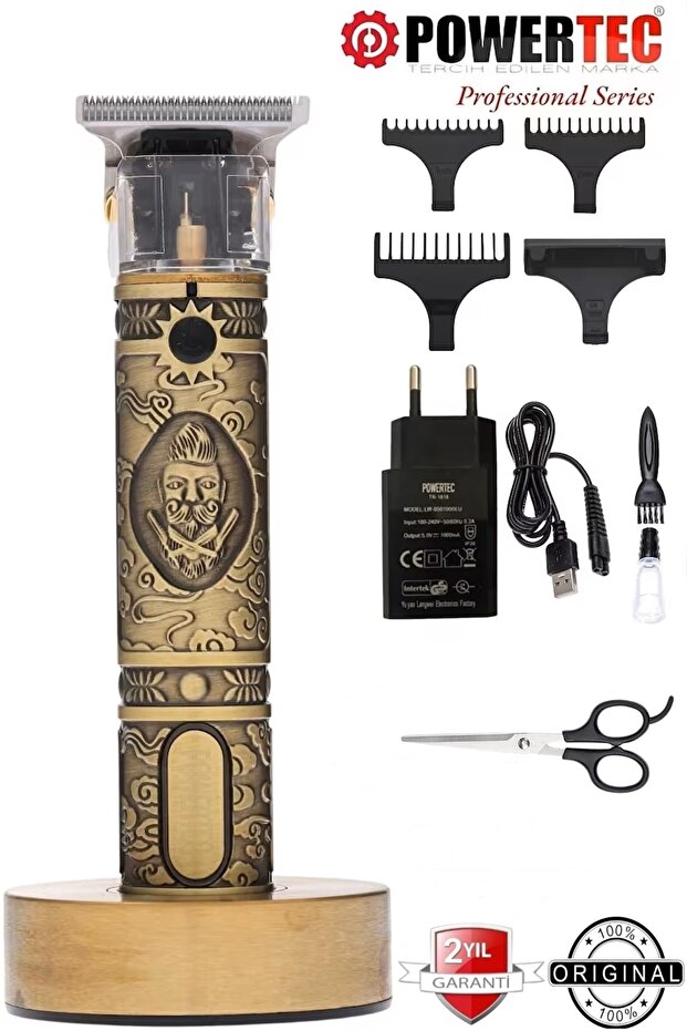 Powertec TR-1818 Şarjlı Tıraş Makinesi Saç-Sakal-Ense-Vücut Lazer Epilasyon Öncesi (Standlı Yeni Versiyon)