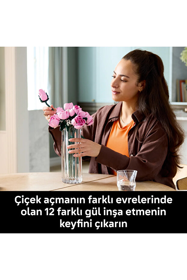 ® Botanicals Pembe Gül Buketi 10374 - Yetişkinler için Dekoratif Çiçek Yapım Seti (789 Parça) - 7