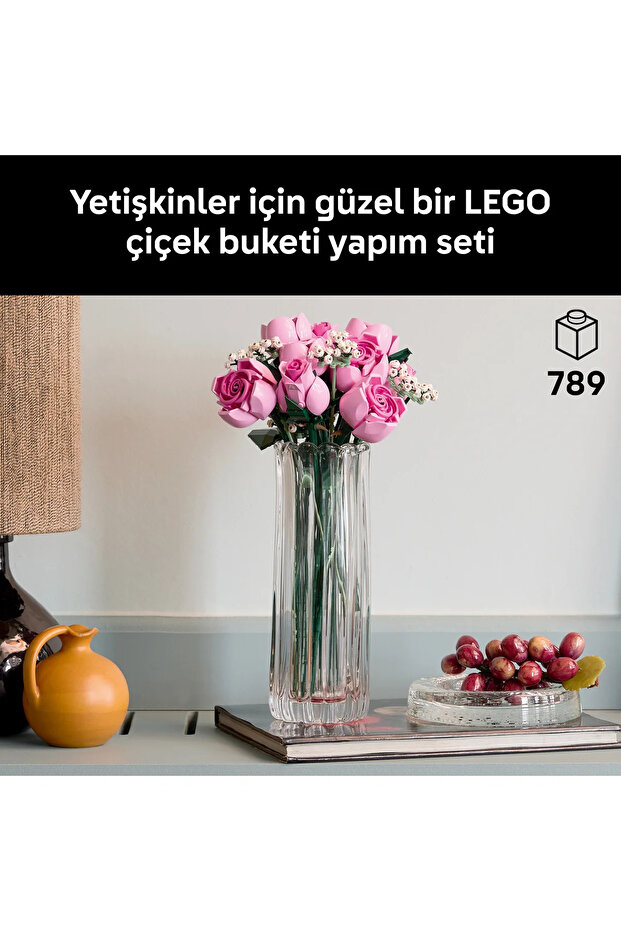 ® Botanicals Pembe Gül Buketi 10374 - Yetişkinler için Dekoratif Çiçek Yapım Seti (789 Parça) - 6