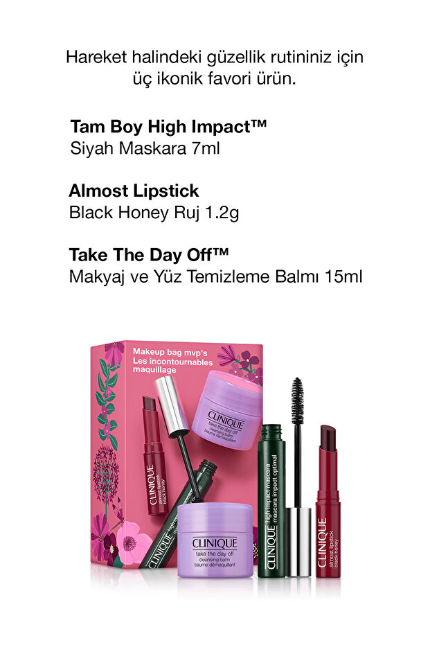 3'lü Clinique İkonikler Makyaj Seti | Maskara 7ml, Mini Honey Ruj 1.2g, Yüz Temizleyici 15ml - 2