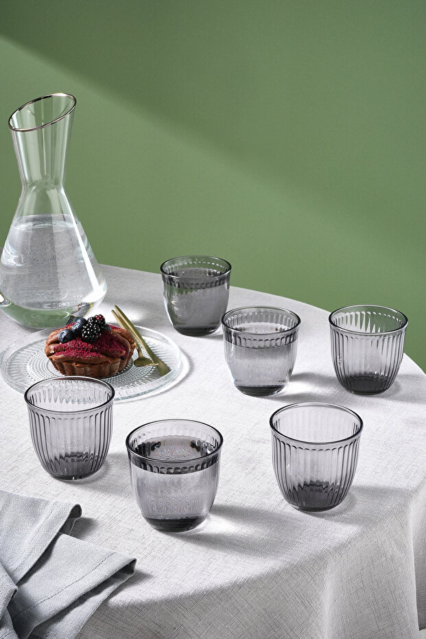 Gordes Set of 6 Water Glasses 290 ml Anthracite