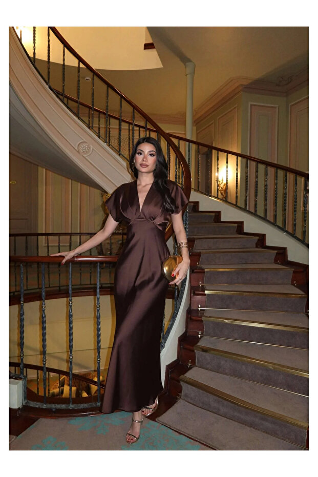 Satin-Midikleid - 1
