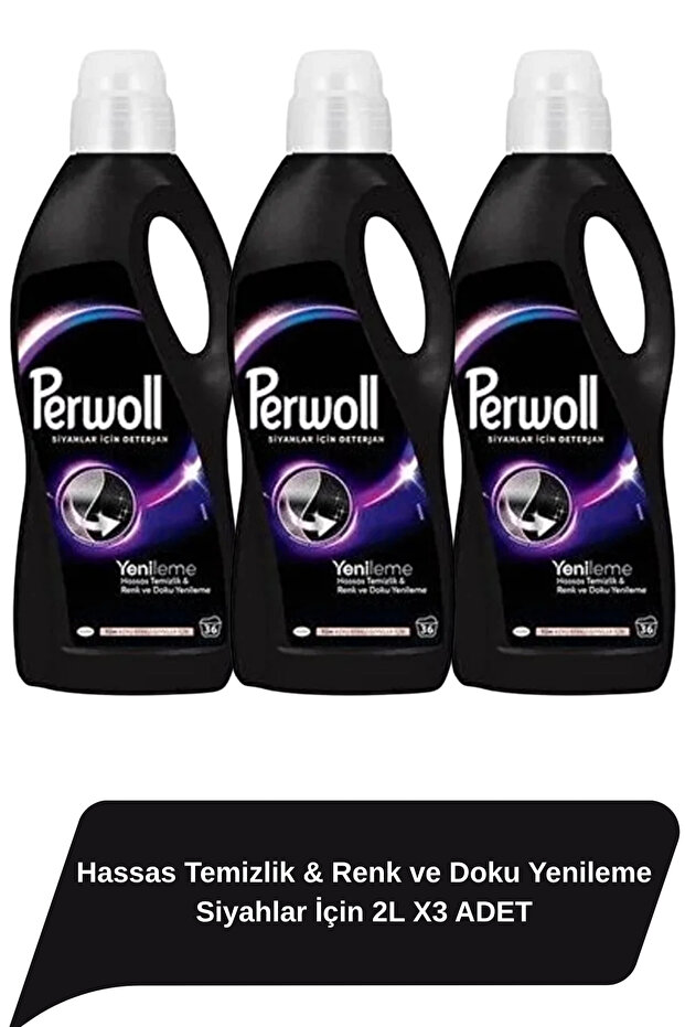 Perwoll Hassas Temizlik, Renk Ve Doku Yenileme Siyahlar İçin 2L X3 Adet