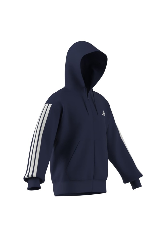 Essentials 3-Stripes French Terry Full-Zip Kapüşonlu Üst - 10