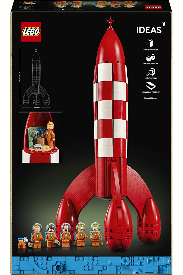 ® Ideas Tintin® Ay Roketi 21367 - Yetişkinler için Dekoratif Model Yapım Seti (1283 Parça) - 5