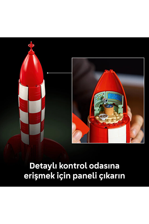 ® Ideas Tintin® Ay Roketi 21367 - Yetişkinler için Dekoratif Model Yapım Seti (1283 Parça) - 8