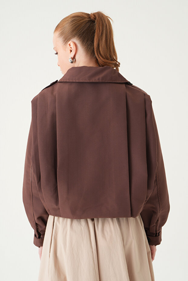 Coffee Buttoned Long Sleeve Jacket 60530 - 6