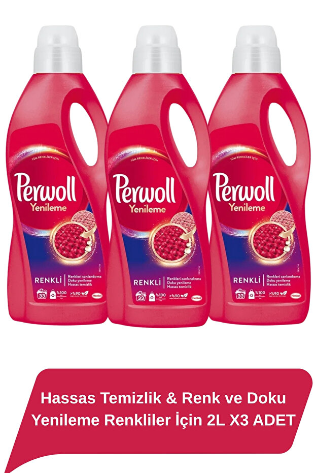 Perwoll Hassas Temizlik, Renk Ve Doku Yenileme Renkliler İçin 2L X3 Adet