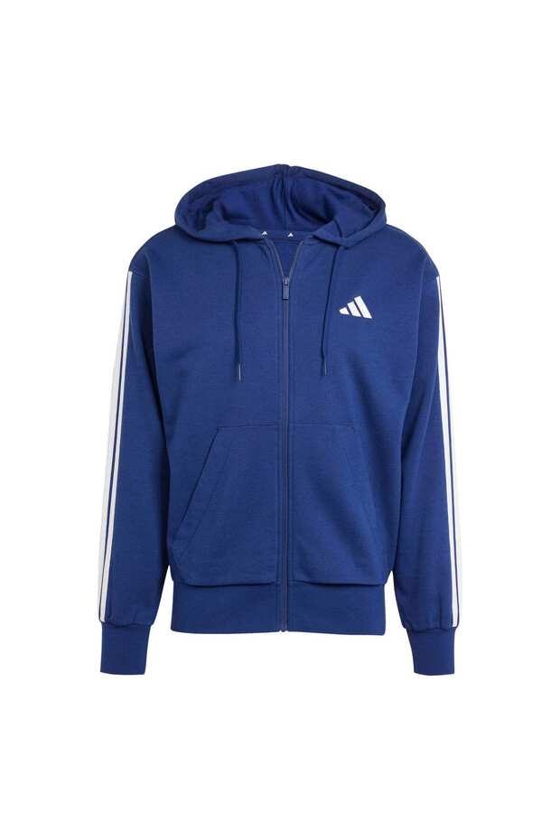 Essentials 3-Stripes French Terry Full-Zip Kapüşonlu Üst - 1