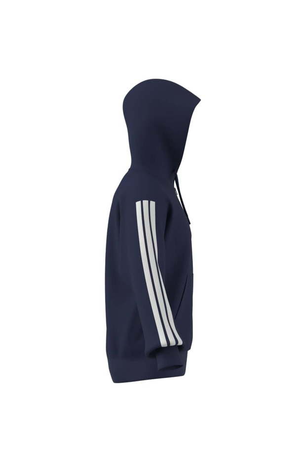 Essentials 3-Stripes French Terry Full-Zip Kapüşonlu Üst - 11