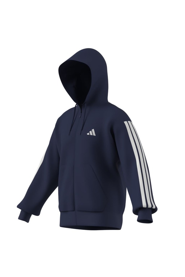 Essentials 3-Stripes French Terry Full-Zip Kapüşonlu Üst - 16