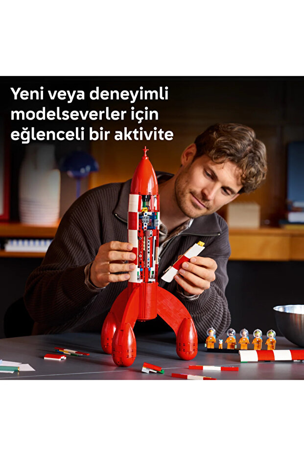 ® Ideas Tintin® Ay Roketi 21367 - Yetişkinler için Dekoratif Model Yapım Seti (1283 Parça) - 7