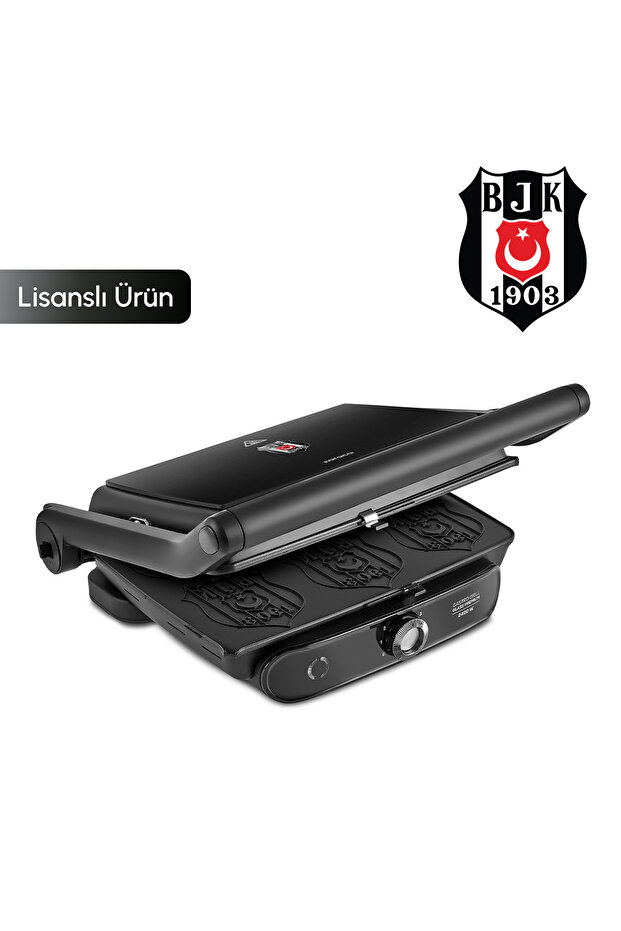 x Beşiktaş Lisanslı Gastro Grill Glass 6 Dilim Kapasiteli Logo Plakalı Tost Makinesi 2400 W - 1