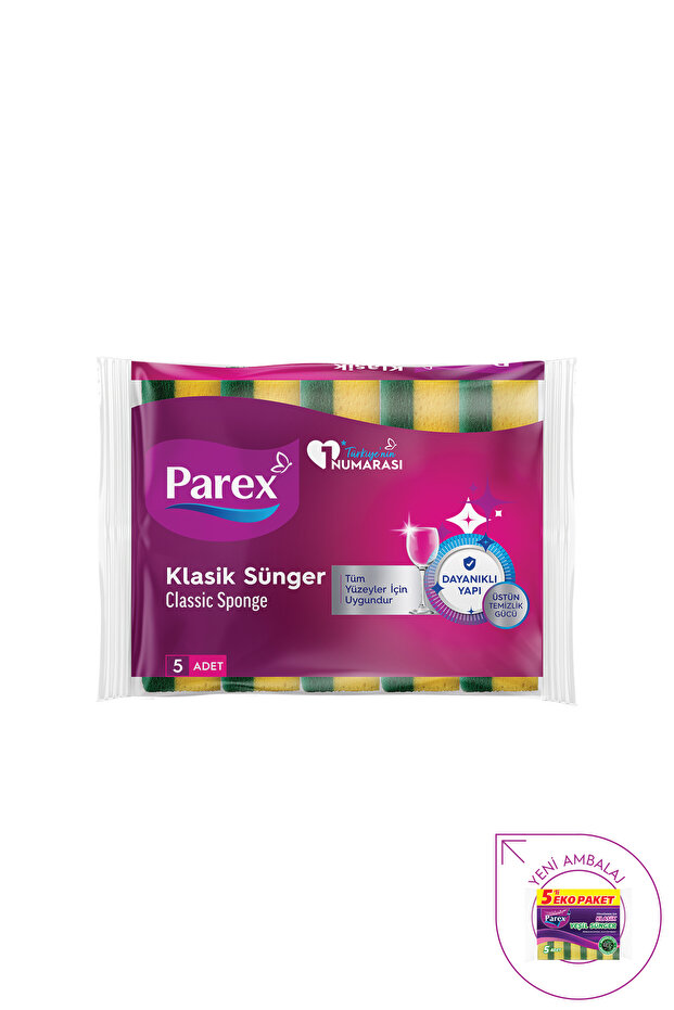 Classic Green Sponge Flat 5 Pack