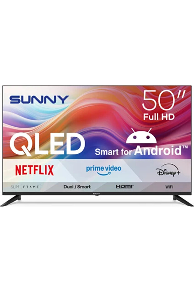 Sunny 50'' SN50QFPRL-A14S FRLS FHD PERLA AND. SMART QLED SİYAH
