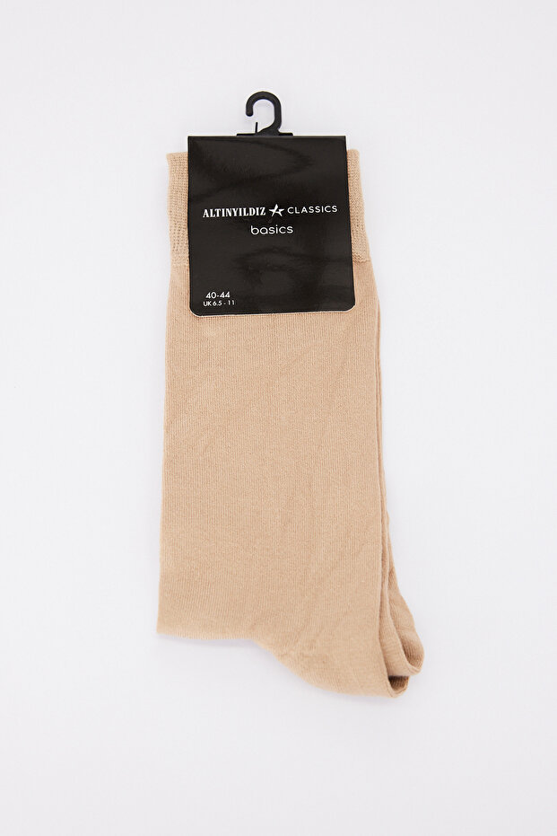 Men's Beige Melange Bamboo Single Socks