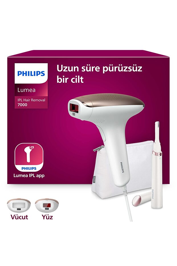 Lumea 7000 Serisi BRI921/00 IPL Tüy Alma, Tüy Kısaltıcı,Vücut ve Yüz için 2 Başlık, Çanta - 1