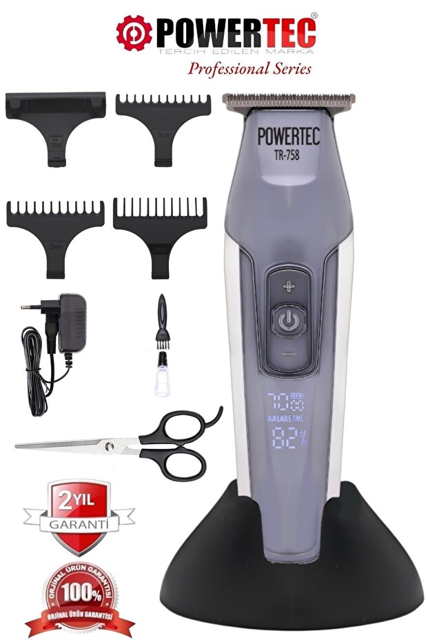 Powertec TR-758 Profesyonel Sakal Ense Tıraş Makinesi (0.1mm - Sıfıra En Yakın)