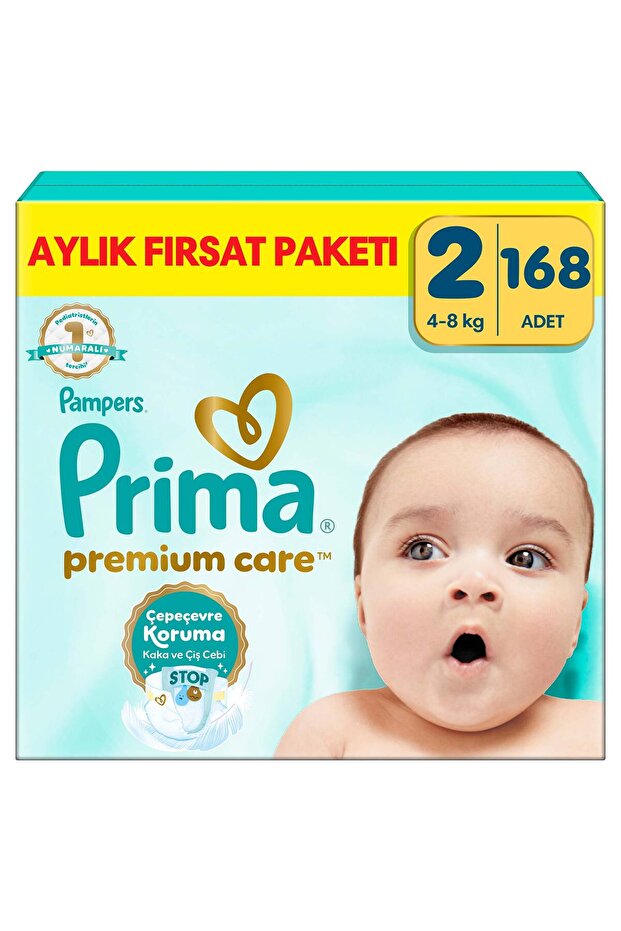 Prima Bebek Bezi Premium Care 2 Numara 168 Adet Aylık Fırsat Paketi