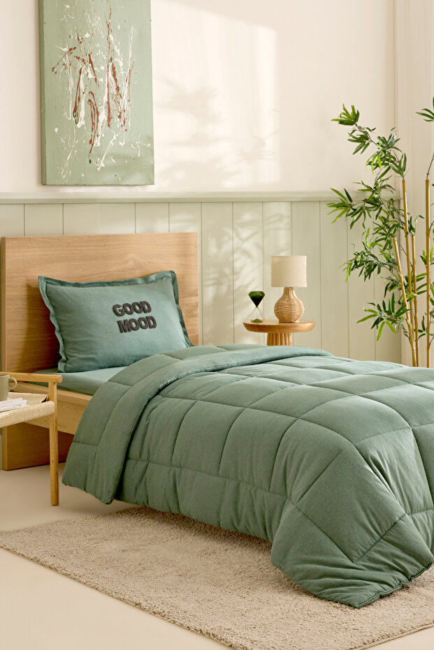 Motto Cotton Single Comfort/Sleeping Set Petrol
