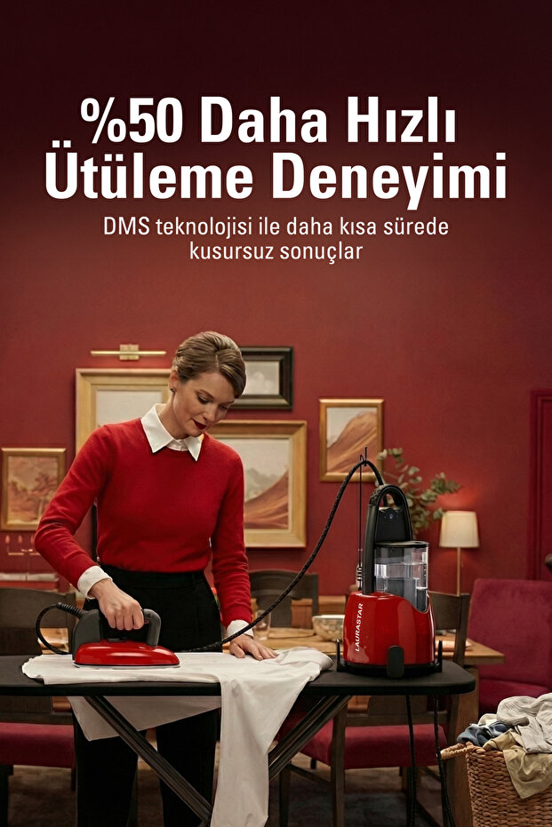 Lift Buhar Kazanlı Ütü - Kırmızı (%100 Kuru Buhar Teknolojisi, %50 Zaman Tasarrufu) - 4