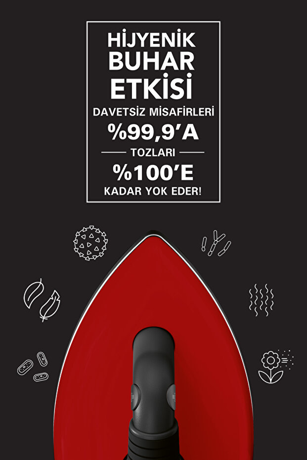 Lift Buhar Kazanlı Ütü - Kırmızı (%100 Kuru Buhar Teknolojisi, %50 Zaman Tasarrufu) - 7