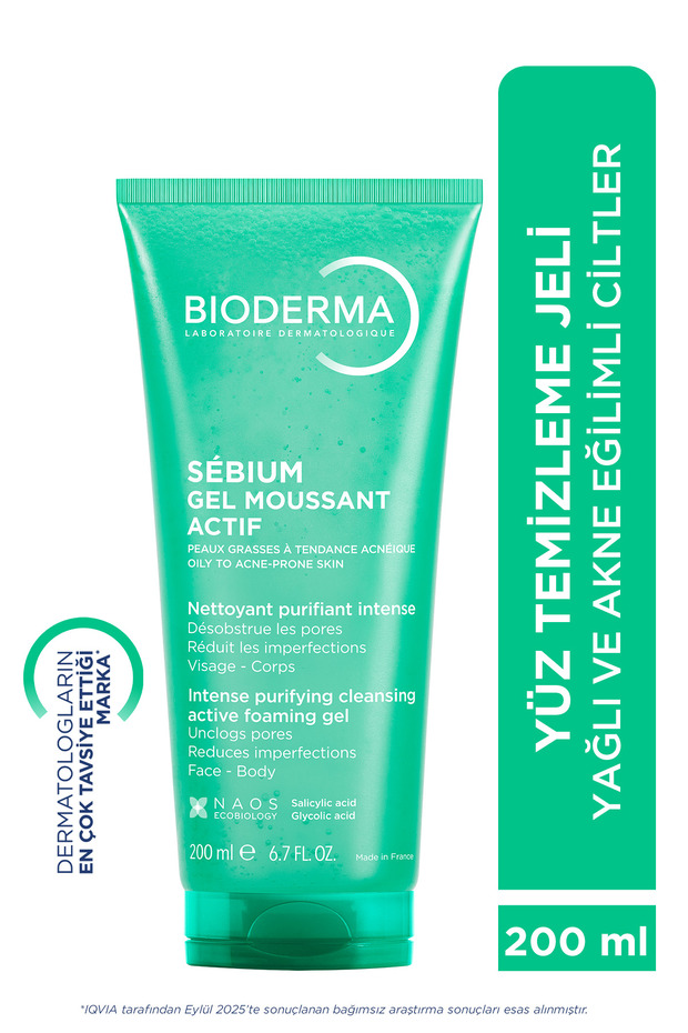 Sebium Foaming Gel Active Yağlı ve Akneli Cilt, Glikolik Asit Yoğun Arındırıcı Temizleme Jeli 200ml - 1