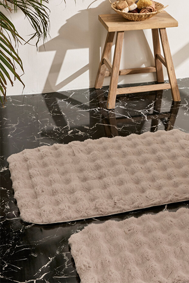 Bubble Bath Mat Set Gray - 1