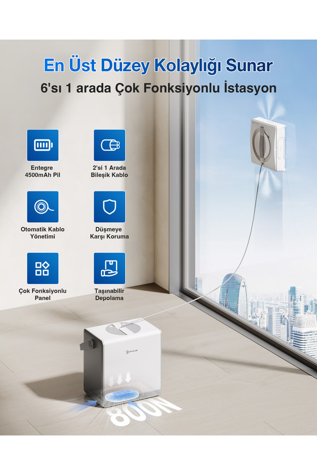 WINBOT W2 PRO Omni Cam Silme Robotu, 6'sı 1 Arada Çok Fonksiyonlu İstasyon - 7