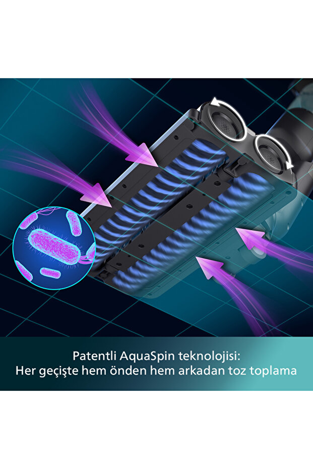 9000 Serisi AquaTrio Islak&Kuru Süpürge, Otomatik Temizleme, AquaSpin, PowerCyclone Aqua, XW9463/11 - 9