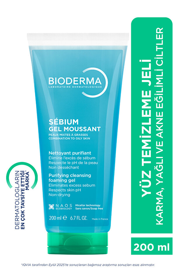 Sebium Foaming Gel Karma, Yağlı ve Akne Eğilimli Ciltler İçin Yüz ve Vücut Temizleme Jeli 200 ml - 1