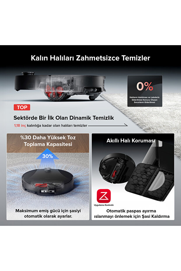 Saros 20 Sonic Akıllı Robot Süpürge 36.000 Pa - Siyah - 4