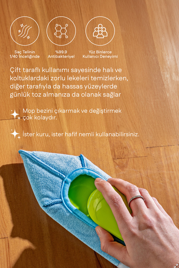 Ultrafiber El Mopu – Ev & Araç İçin Çok Amaçlı Temizlik - 3