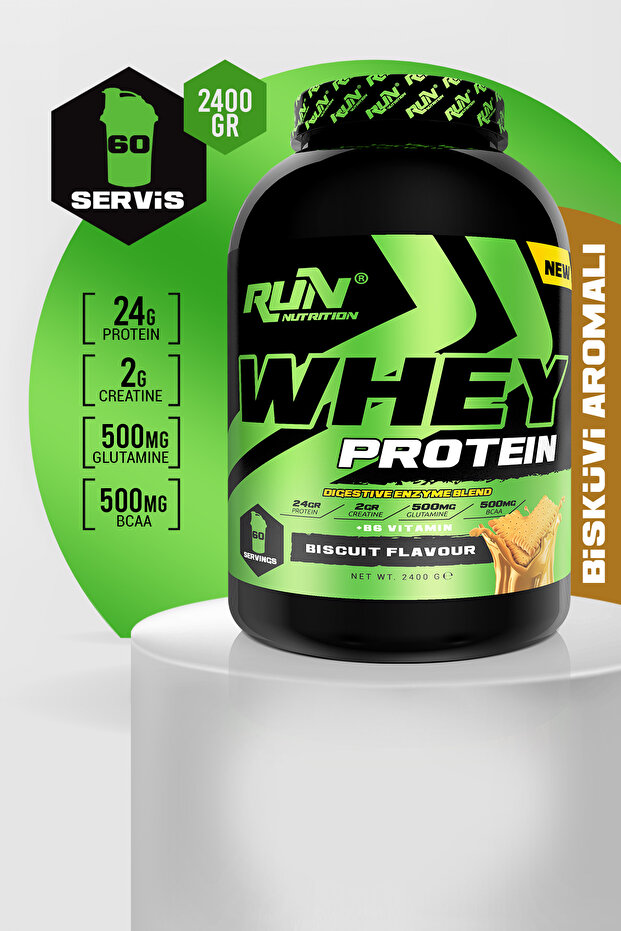 Run Nutrition Whey Protein - 2.4 Kg - Bisküvi Aromalı - 60 Servis