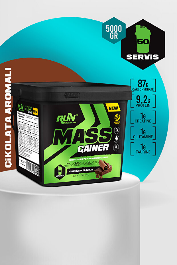 Run Nutrition Gainer - 5 kg - Çikolata Aromalı - 50 Servis