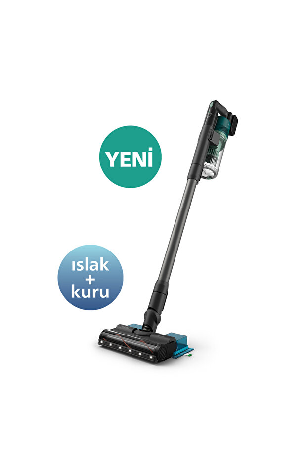 6000 Serisi Kablosuz Dikey Süpürge, PowerCyclone 11, Aqua Modül ile Kolay Mop, TriActive, XC6557/01 - 1