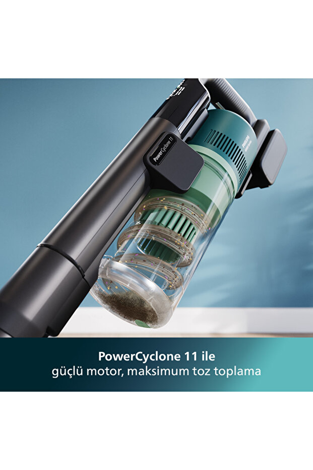 6000 Serisi Kablosuz Dikey Süpürge, PowerCyclone 11, Aqua Modül ile Kolay Mop, TriActive, XC6557/01 - 5
