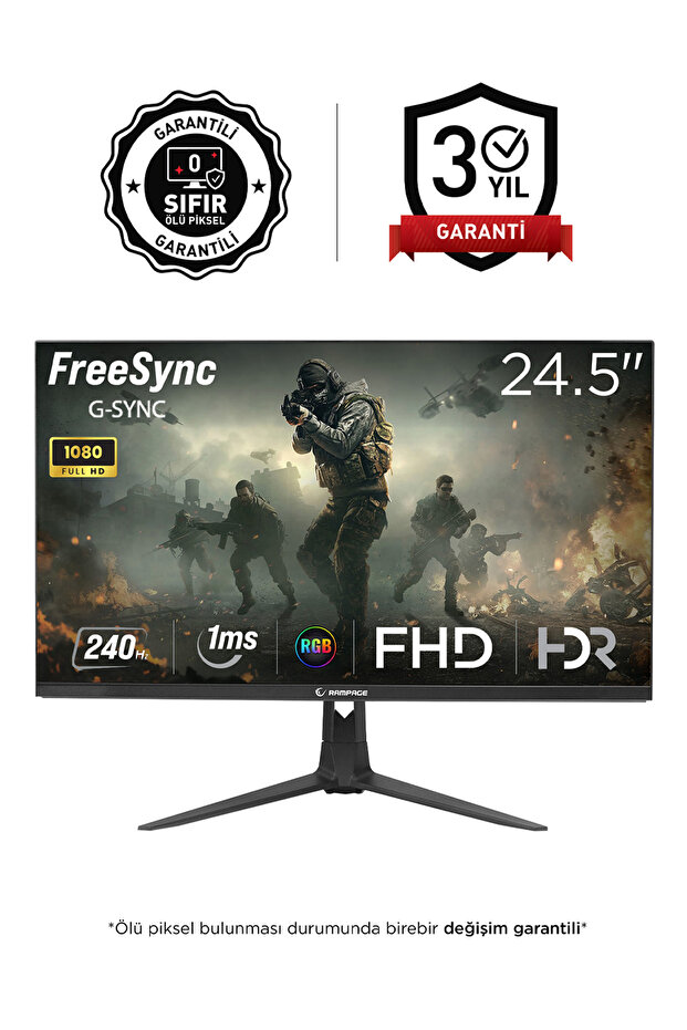 Cyclops Cy25r240 25" 1 Ms 240 Hz Freesync G-sync Uyumlu Full Hd Gaming Oyuncu Monitörü