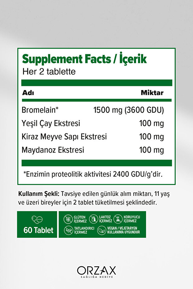 Bromelain Complex 60 Tablets - 3
