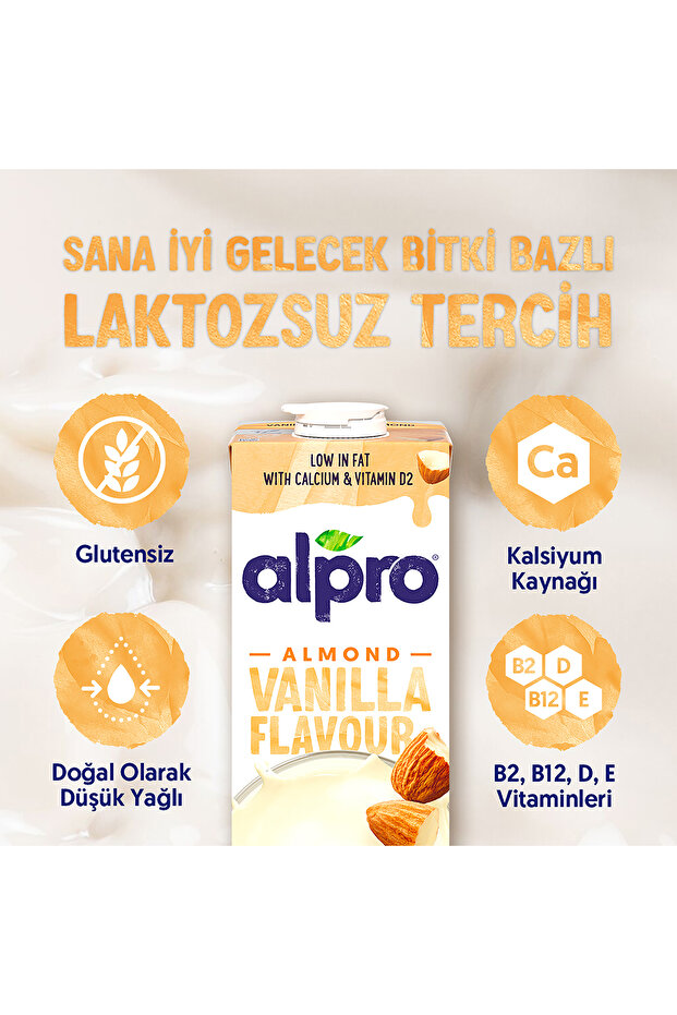 Vanilya Badem Sütü 1 L Vegan Laktozsuz Bitkisel Bazlı - 2